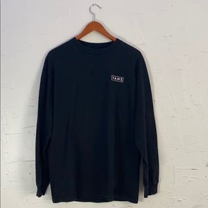 Vans checkered side stripe black long sleeve t-s